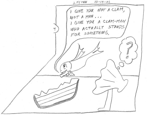 Man becomes clam-man