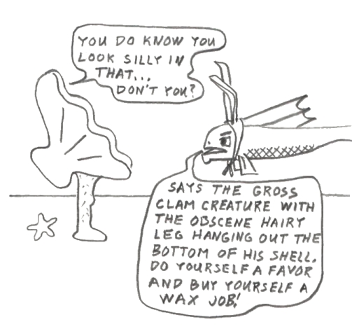Man becomes clam-man