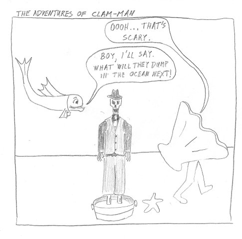 Man becomes clam-man
