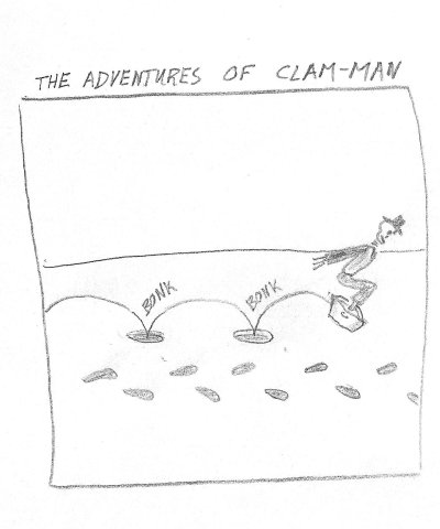 Man becomes clam-man
