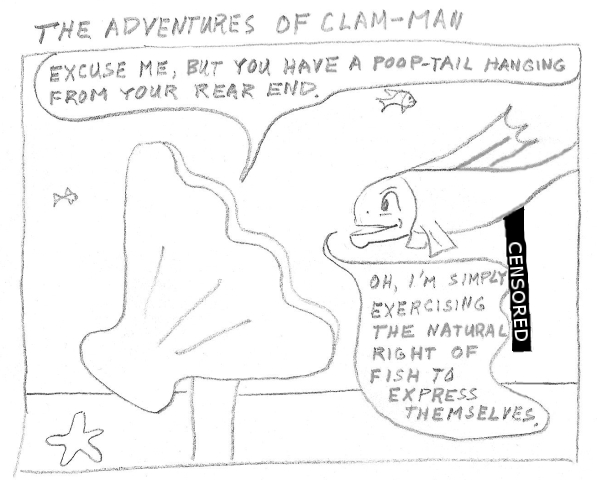 Man becomes clam-man