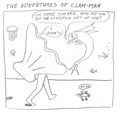 Man becomes clam-man