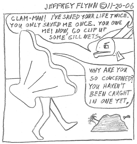 Man becomes clam-man