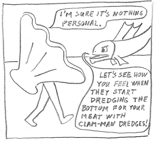 Man becomes clam-man