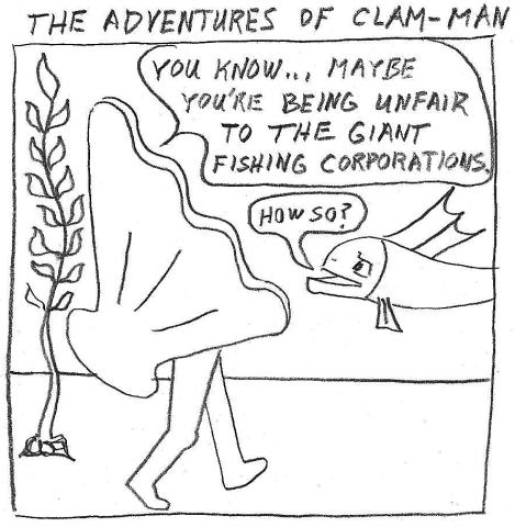Man becomes clam-man