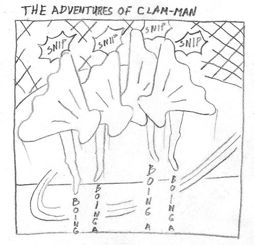 Man becomes clam-man