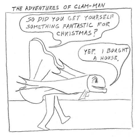 Man becomes clam-man