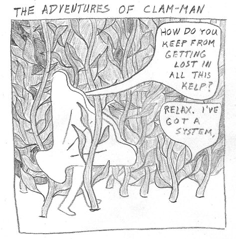 Man becomes clam-man