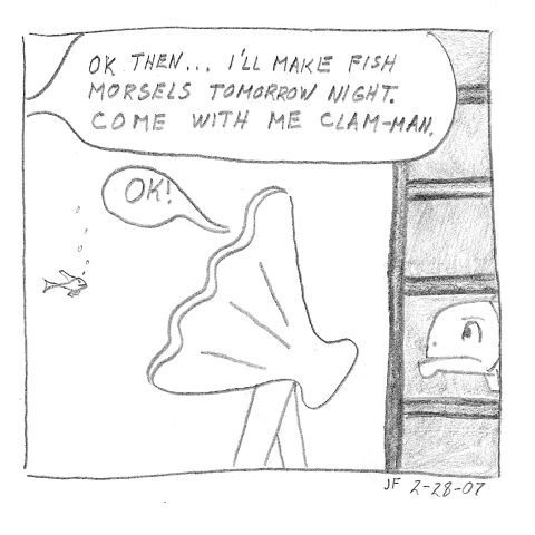 Man becomes clam-man
