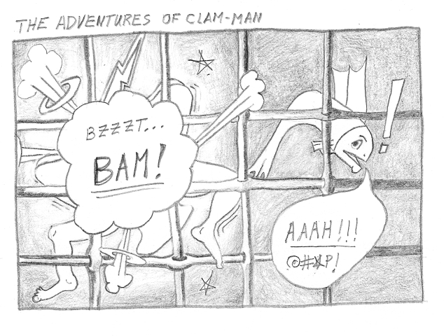 Man becomes clam-man