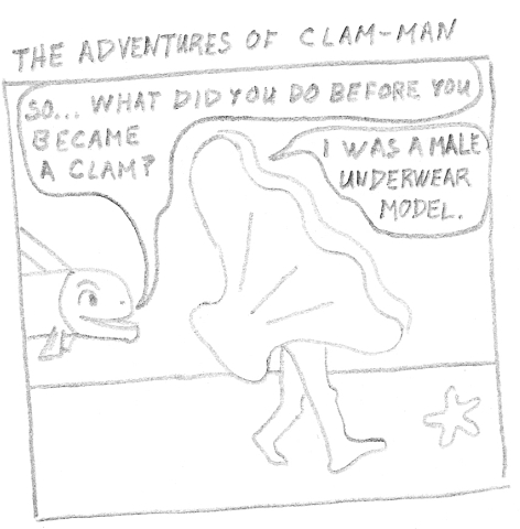 Man becomes clam-man