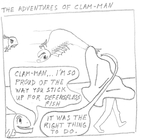 Man becomes clam-man