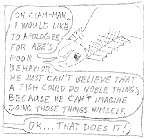 Man becomes clam-man