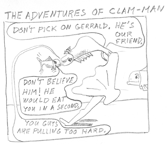 Man becomes clam-man