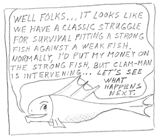 Man becomes clam-man