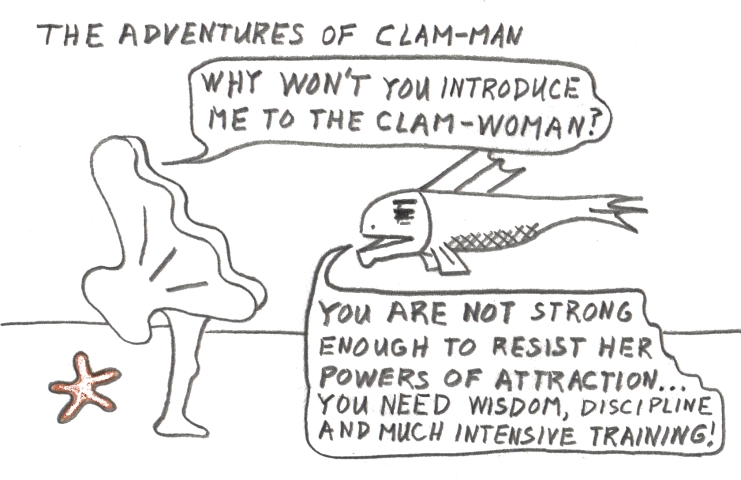 Man becomes clam-man