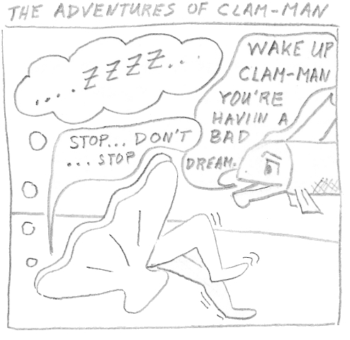 Man becomes clam-man