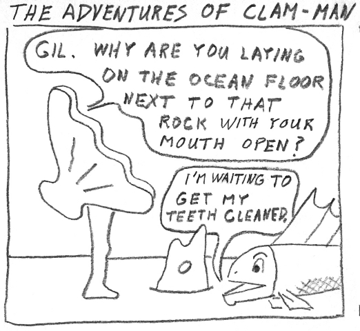 Man becomes clam-man