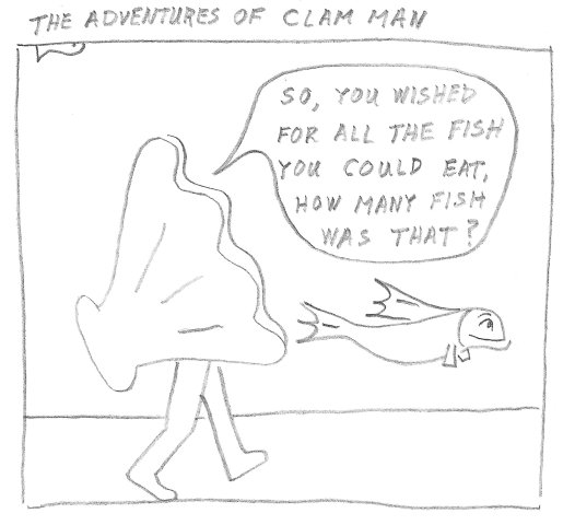 Man becomes clam-man