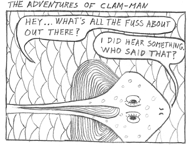 Man becomes clam-man