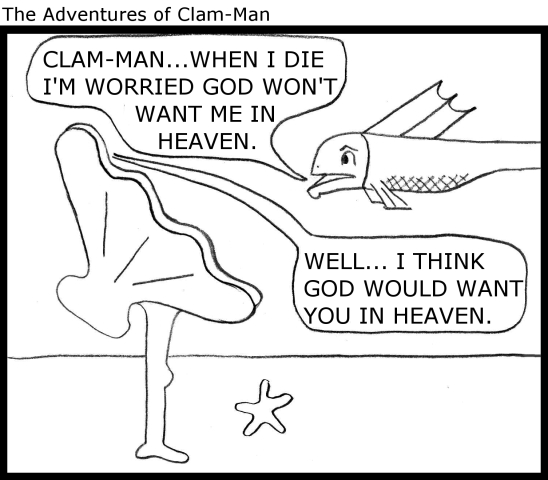 Man becomes clam-man
