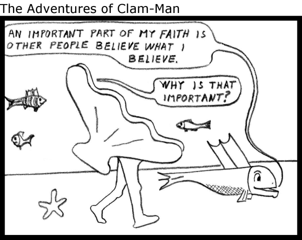 Man becomes clam-man