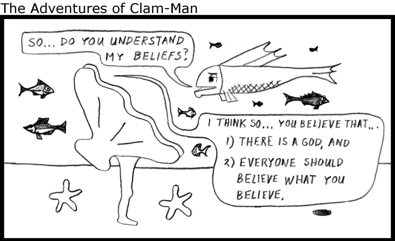 Man becomes clam-man