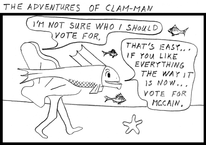 Man becomes clam-man