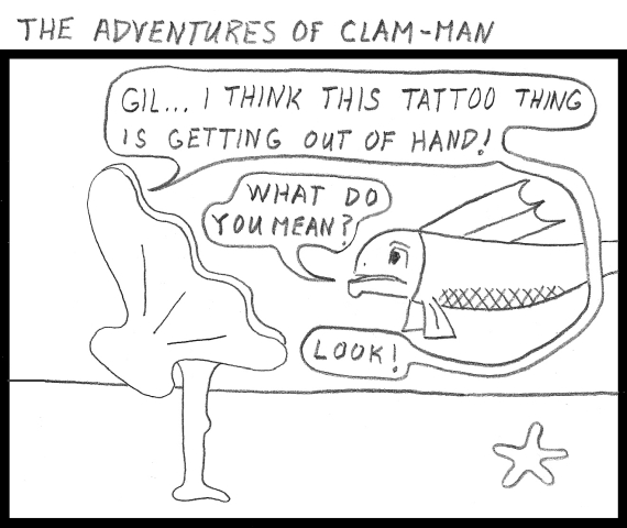 Man becomes clam-man