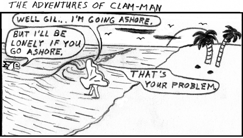 Man becomes clam-man