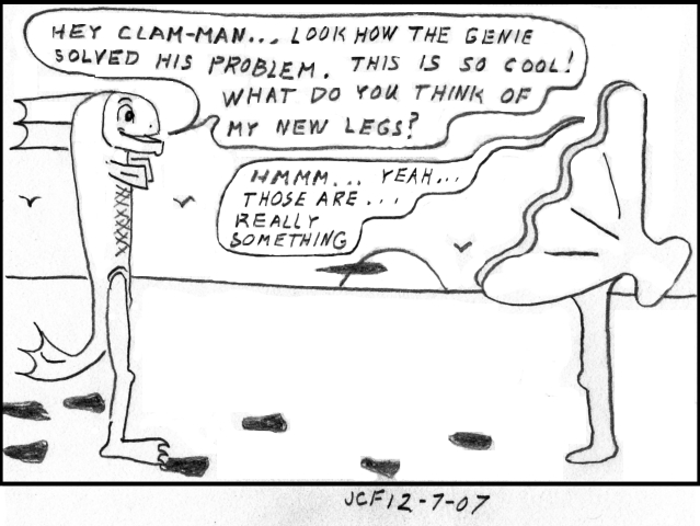 Man becomes clam-man
