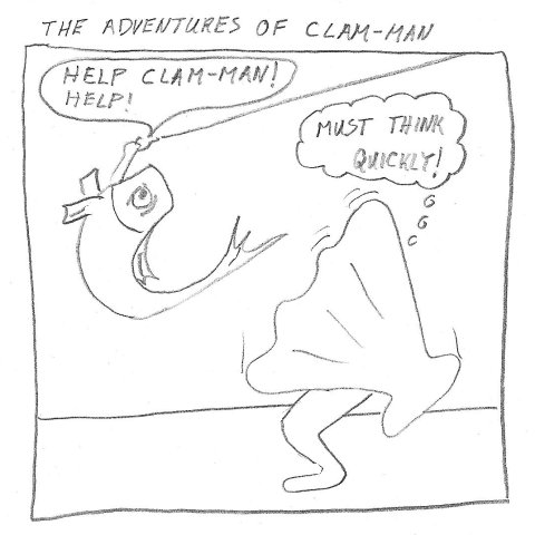 Man becomes clam-man